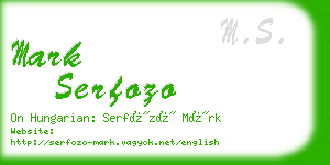 mark serfozo business card